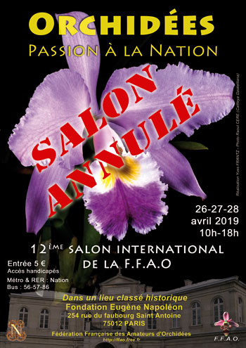 Affiche exposition d'Orchides FFAO PARIS 2019